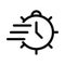 Fast Clock Vector Icon, Fast Service Icon, Quick And Speedy Face Clock, Fast Delivery Sign Vector With Timer, Time Management