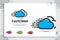 Fast Cloud Data Vector logo for technology data service with modern color and style concept, Illustration of cloud for template