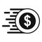 Fast coin money transfer icon, simple style