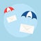 Fast correspondence. Vector illustration. Airmail delivery icon.
