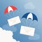 Fast correspondence. Vector illustration. Airmail delivery icon