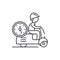Fast courier line icon concept. Fast courier vector linear illustration, symbol, sign
