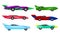 Fast Customized Racing Cars Vector Set. Speed Automobile Collection