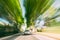 Fast And Dangerous Speeding Car On A Highway, Country Asphalt Road. Motion Blur Background