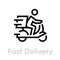 Fast Delivery Bike icon. Editable line vector.