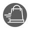 Fast delivery cargo service logistic shopping bag block style icon