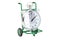 Fast delivery concept. Hand truck with chronometer, 3D rendering