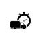 Fast delivery icon silhouette. shipping truck isolated. vector