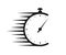 Fast delivery icon with timer. Fast stopwatch line icon. Fast delivery shipping service sign. Speed clock symbol urgency, deadline