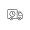 Fast Delivery, lorry line icon, outline vector sign, linear pictogram isolated on white