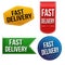 Fast delivery sticker or label set