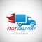 Fast Delivery Symbol Shipping Truck Silhouette