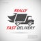 Fast Delivery Symbol Shipping Truck Silhouette