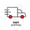 Fast delivery truck icon. Fast delivery truck icon, Express delivery symbol, Quick shipping truck logo, Speedy delivery van, Swift