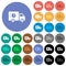 Fast delivery truck round flat multi colored icons