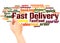 Fast Delivery word cloud hand writing concept