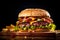 fast fat snack food beef food hamburger fast burger meat sandwich. Generative AI.