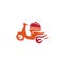Fast Fire Scooter Courier Delivery Order Service Food Logo