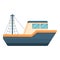 Fast fishing boat icon, cartoon style