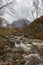 A fast flowing Highland stream tumbling down the small Valley off Rannoch Moor in the Scottish Highlands.