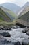 A fast-flowing mountain river in the Greater Caucasus range, Shahdag National Park, Azerbaijan