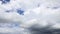 Fast flying cumulus clouds against the blue sky. time lapse