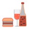 Fast food alcohol icon, cartoon style