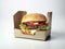 Fast Food Beef Burger with Cheese Delicious Packaged in a Practical Box