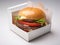 Fast Food Beef Burger Delicious Packaged in a Practical Box