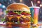 fast food burger 3 d illustration,