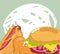 Fast food burger chicken and hot dog menu restaurant unhealthy