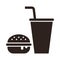 Fast food. Burger and drink icon