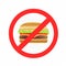 Fast food burger prohibition sign