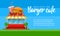 Fast food cafe flyer or banner design with hamburger