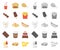 Fast food cartoon,mono icons in set collection for design.Food from semi-finished products vector symbol stock web