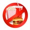 Fast food danger label.
