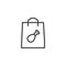 Fast food delivery paper bag line icon