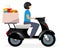 Fast food delivery service flat vector illustration