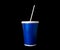 Fast food drinking cup, Isolated on black background with clipping path