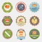 Fast food flat badges