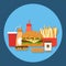 Fast food flat vector illustration