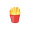 Fast Food french fries vector icon. Unhealthy eating potato cart