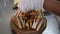 Fast food fried potatoes street food club sandwich chilli sauce