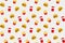 Fast food hamburger, fries and drink pattern background