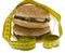 Fast food, Hamburger with measuring tape