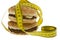 Fast food, Hamburger with measuring tape