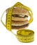 Fast food, Hamburger with measuring tape
