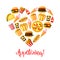 Fast food heart vector poster