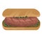 Fast food hot dog choripan chorizo sausage meat traditional sandwich