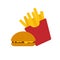 Fast food icon. French fries and hamburger.